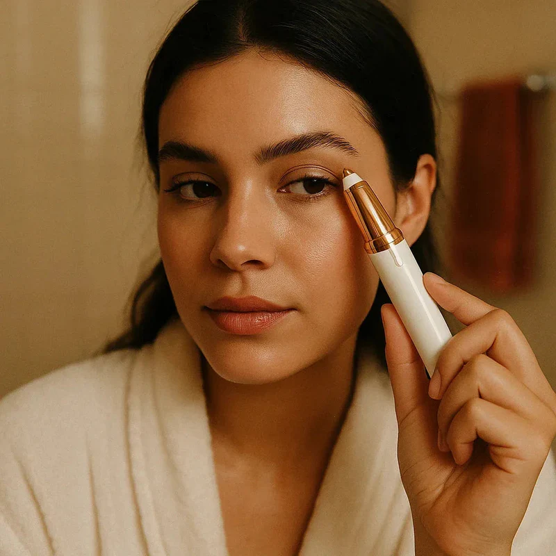 Mulher usando a caneta